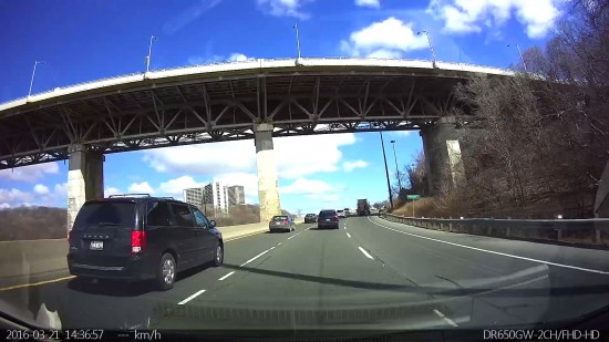 Blackvue DR650 - Video Screenshot - Daytime Driving Under a Bridge in Toronto