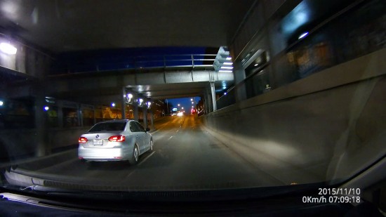 Dome D201 Video Screenshot - Passing Under a Tunnel at Night