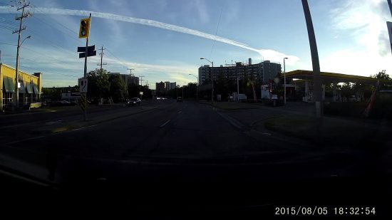 Screenshot of Dome Dash Cam Driving at Dusk through Mississauga