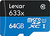 64GB Lexar 633X microSD Card